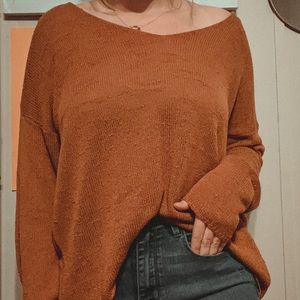 comfy orange v-neck